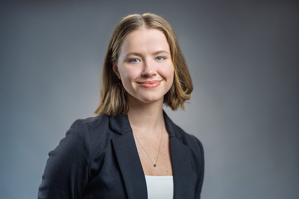 Corporate headshot professional woman smiling black blazer business photo