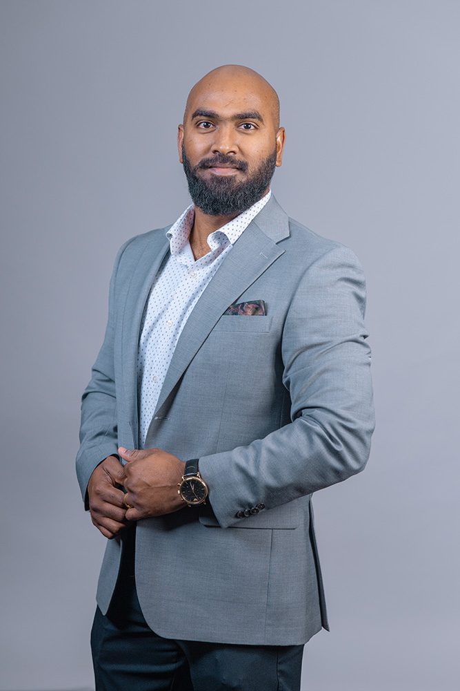 Professional headshot man gray blazer business portrait corporate photo